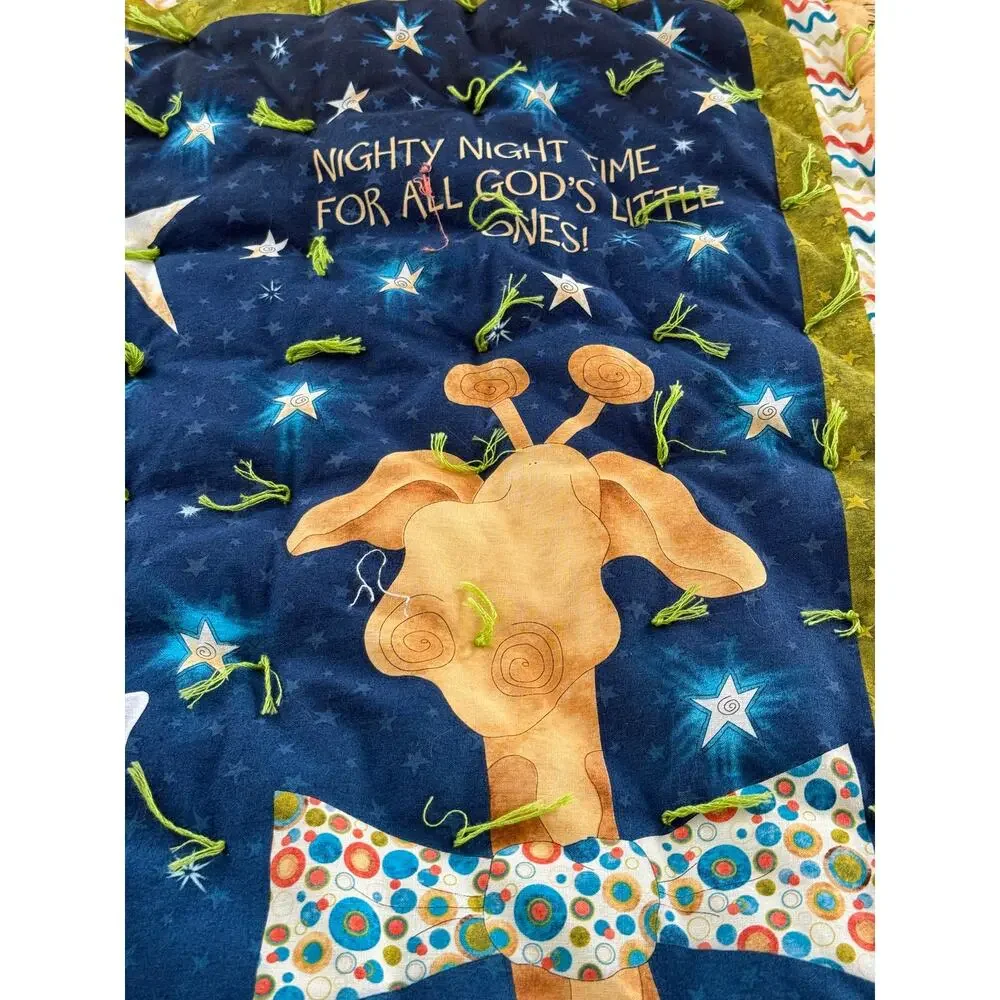 HANDMADE OOAK Safari Noah's Ark Baby Quilt Play Mat Christian Nursery Blanket
